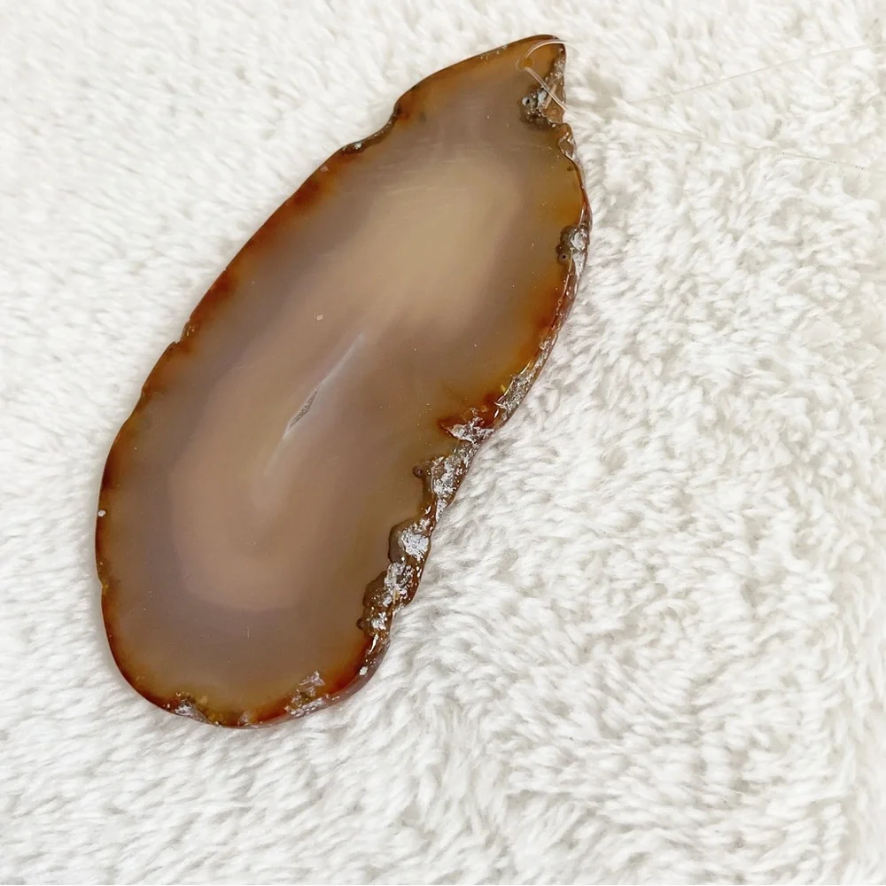 Natural Orange Agate Slice Suncatcher Window Hanging Crystal Stone Boho Decor